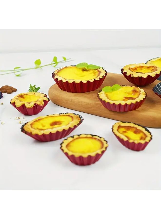 6 Pcs Small Oval Silvery Non Stick Mini Tart Pie Pans Baking Molds Kitchen Tools - Image 4